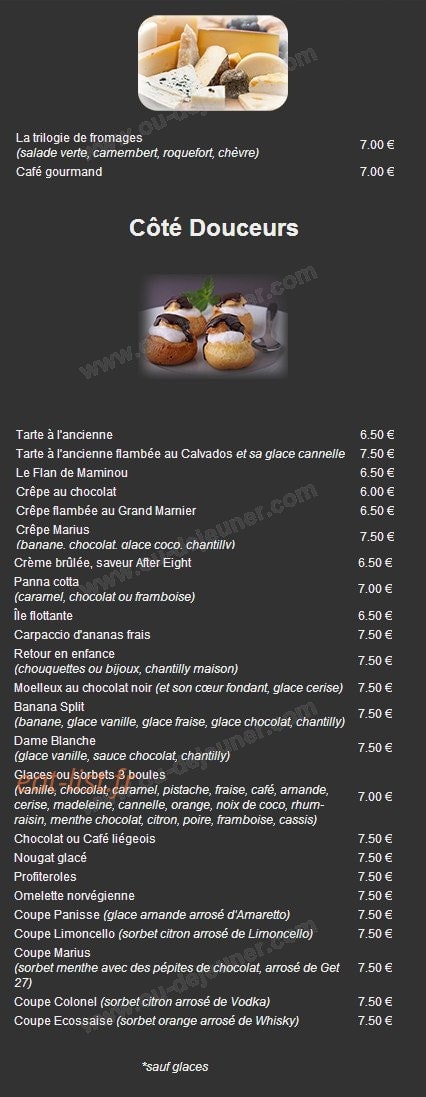 Chez Marius — carte page 11