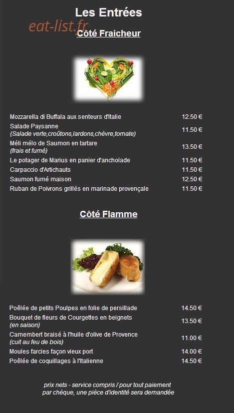 Chez Marius — carte page 6