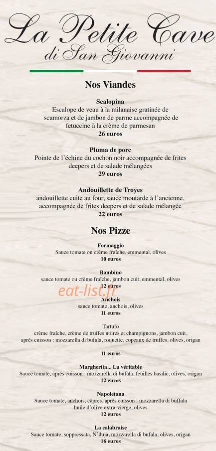 La Petite Cave — carte page 2