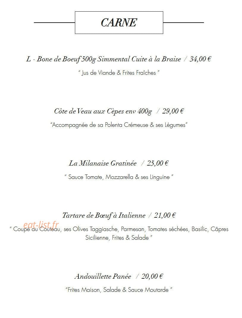 La Trattoria — carte page 4