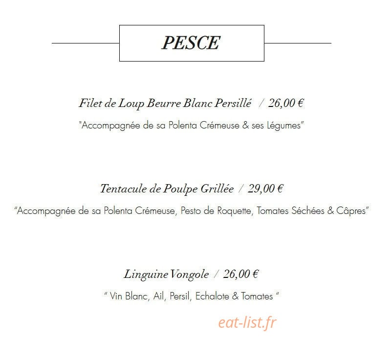 La Trattoria — carte page 5