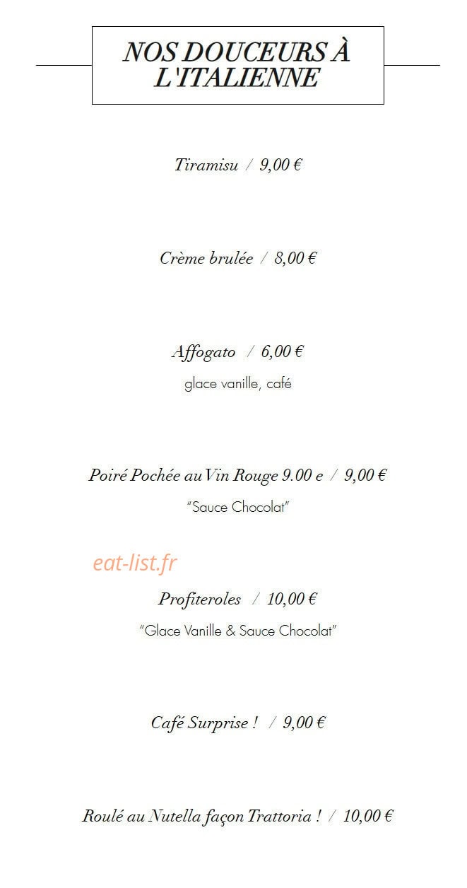 La Trattoria — carte page 7