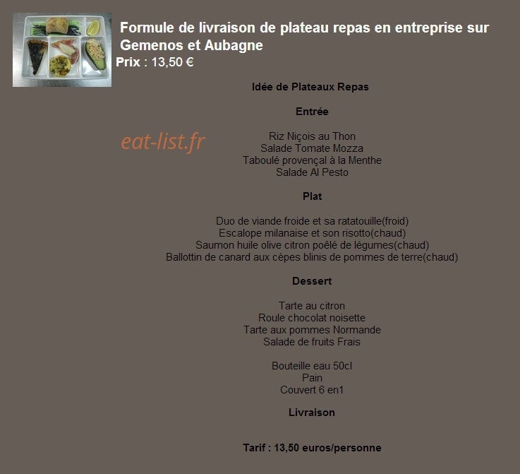Saveurs du sud — carte page 1
