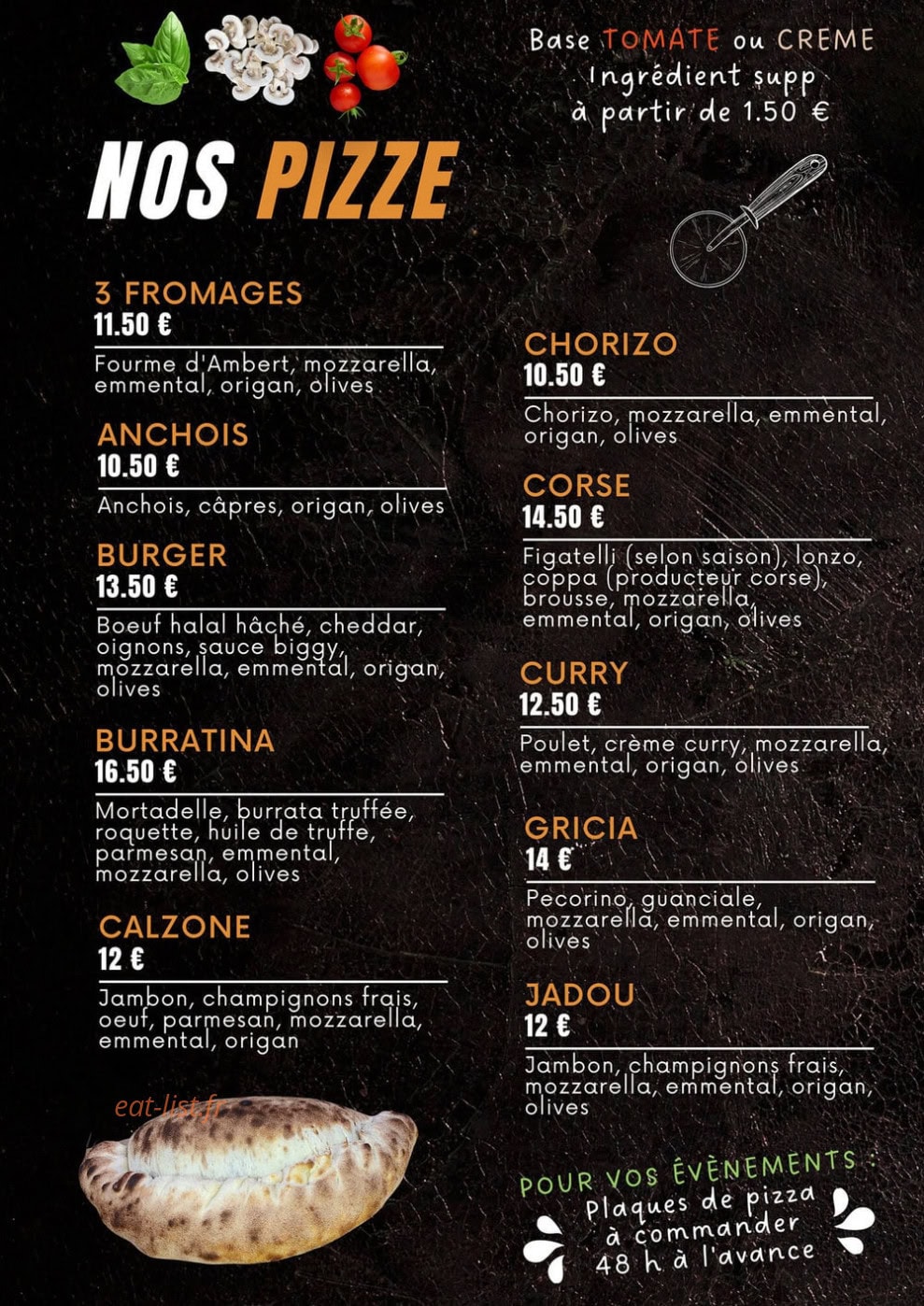 Cabannes à pizza — carte page 2