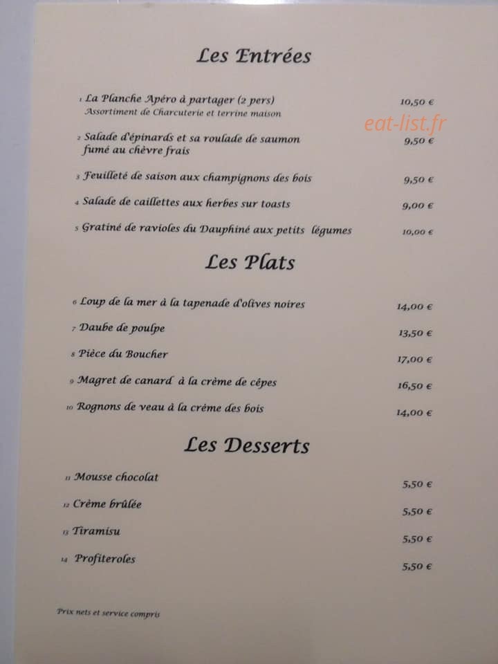 La Table Cabannaise — carte page 3