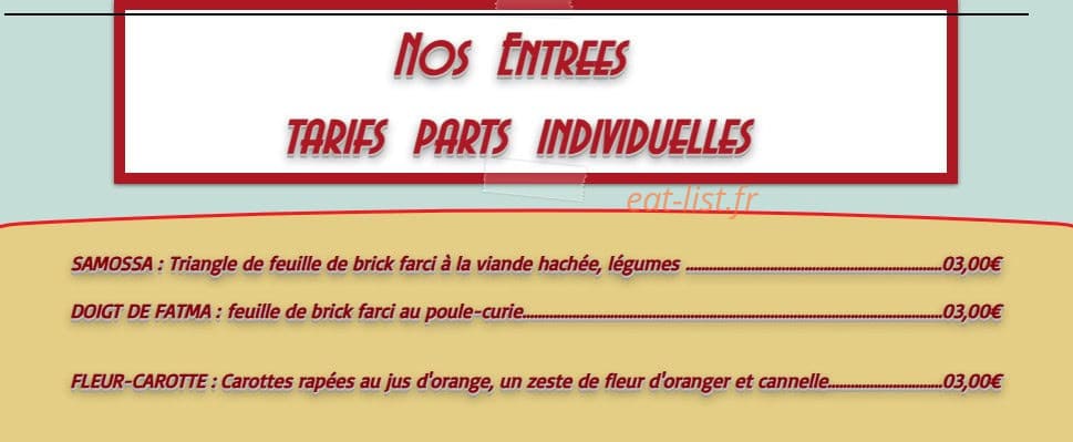 Allo couscous — carte page 1