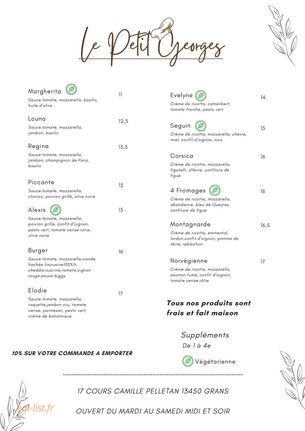 Le Petit Georges — carte page 1