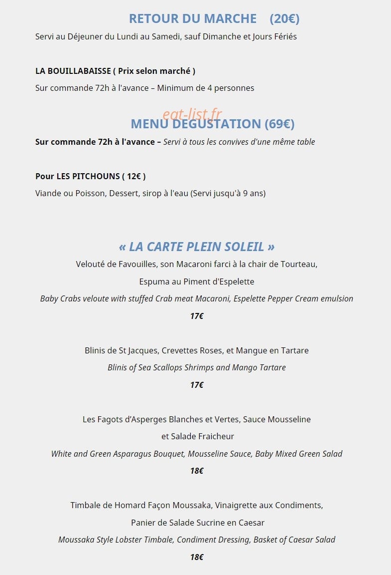 L'Hostellerie du Pont de Gau — carte page 2