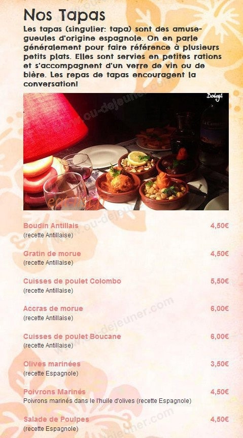 La Bodega Kalhua — carte page 1