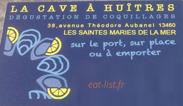 Carte et menu La Cave à Huitres Saintes-Maries-de-la-Mer