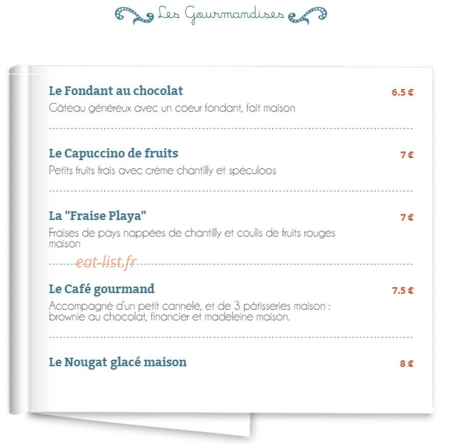 La Playa — carte page 4