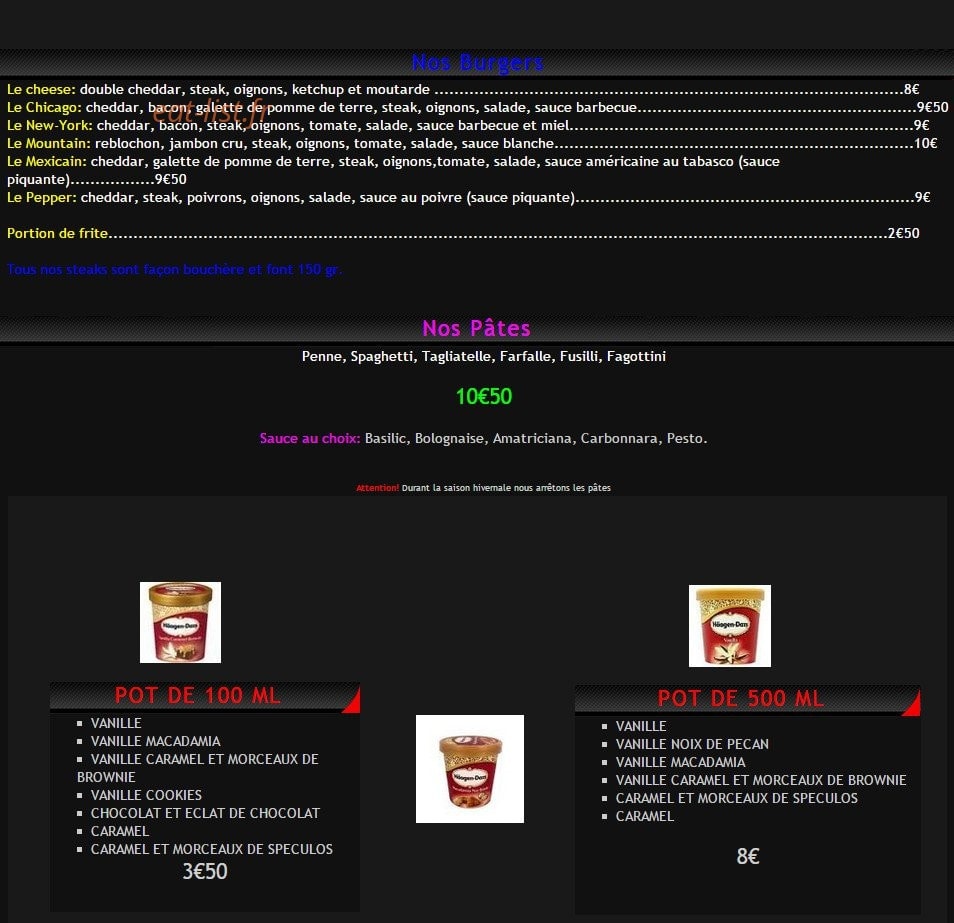 Pizza Las Vegas — carte page 3