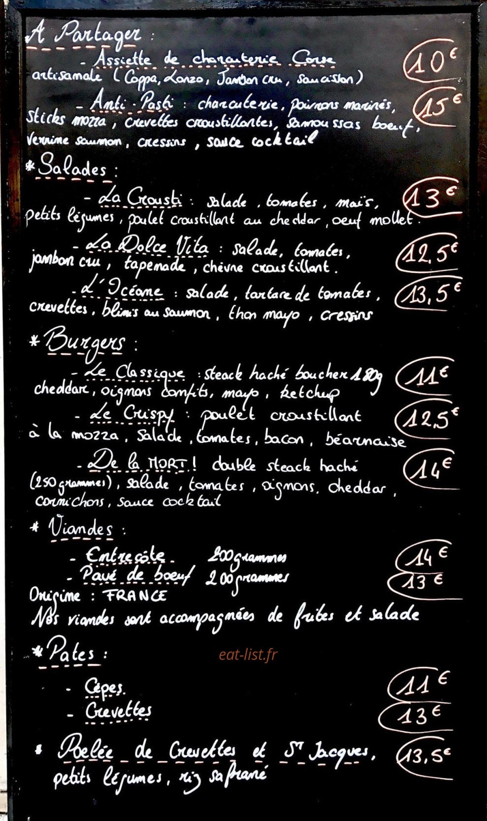 Brasserie du Centre — carte page 1