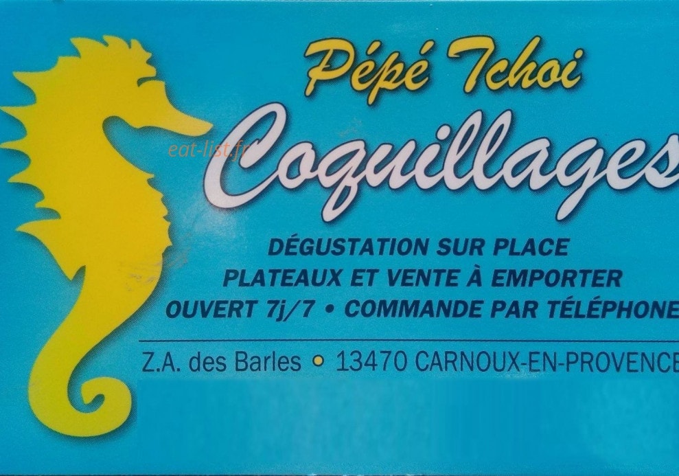 Carte et menu de Coquillages pépé tchoi à Carnoux en Provence — Les prestations