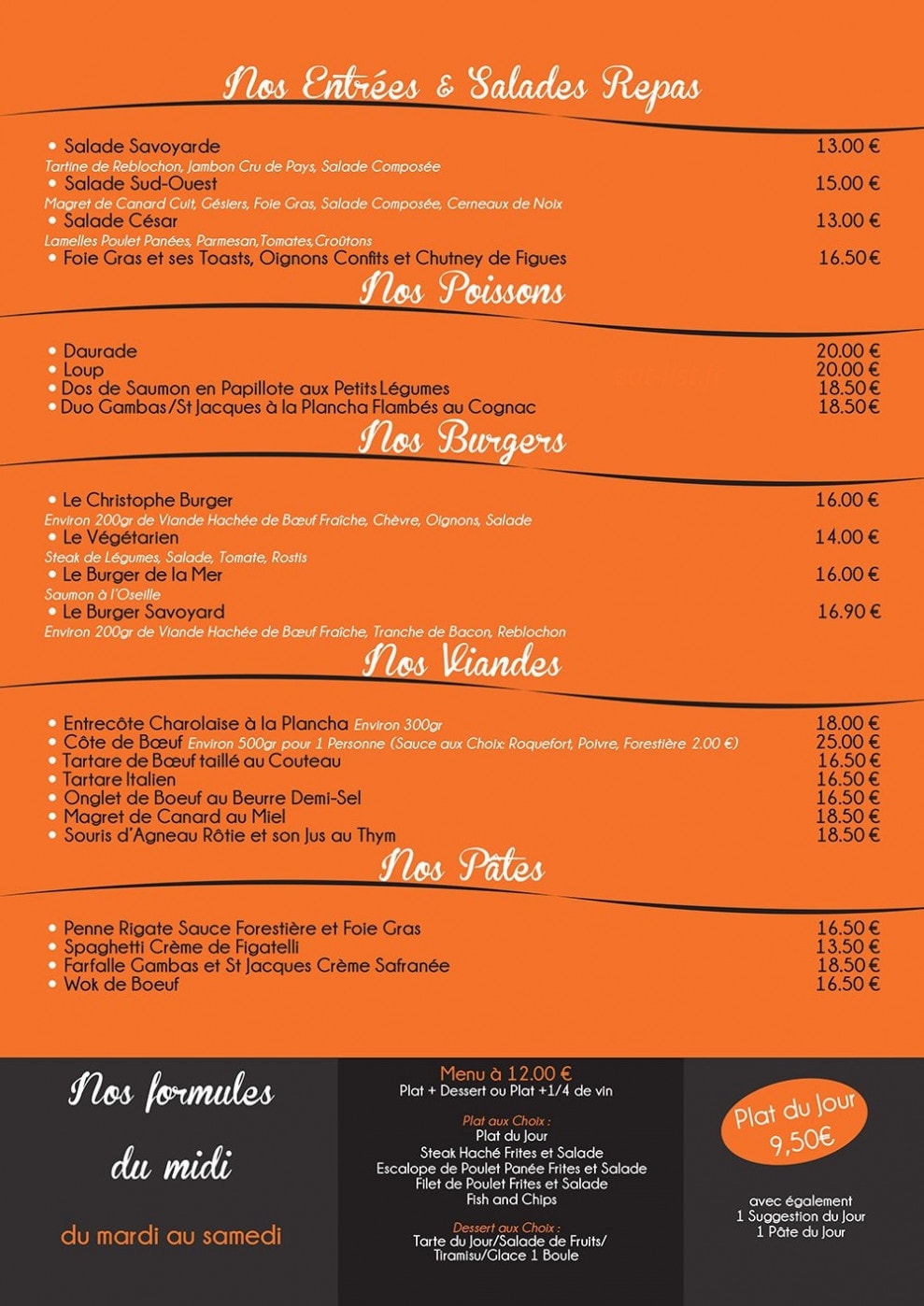 Café Christophe — carte page 1