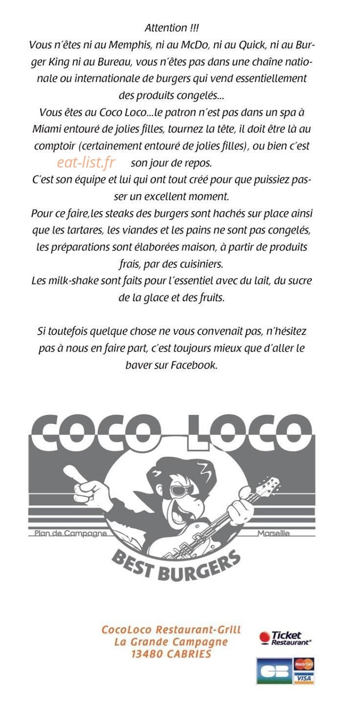 Coco Loco — carte page 6