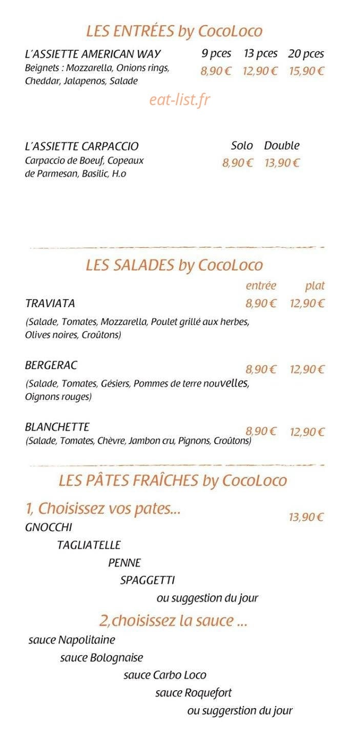 Coco Loco — carte page 2