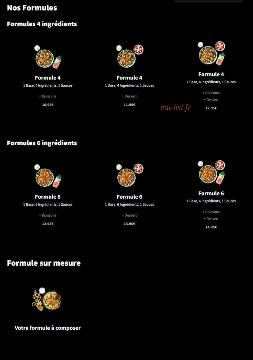 Eat Salad — carte page 1