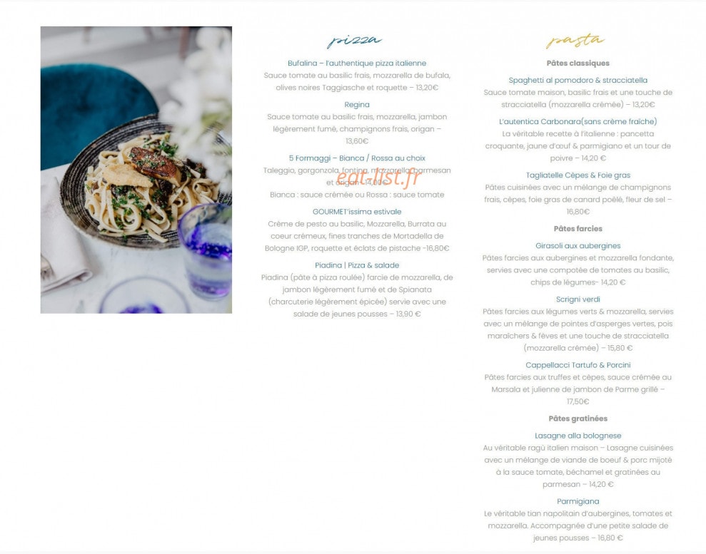 Il Ristorante — carte page 3