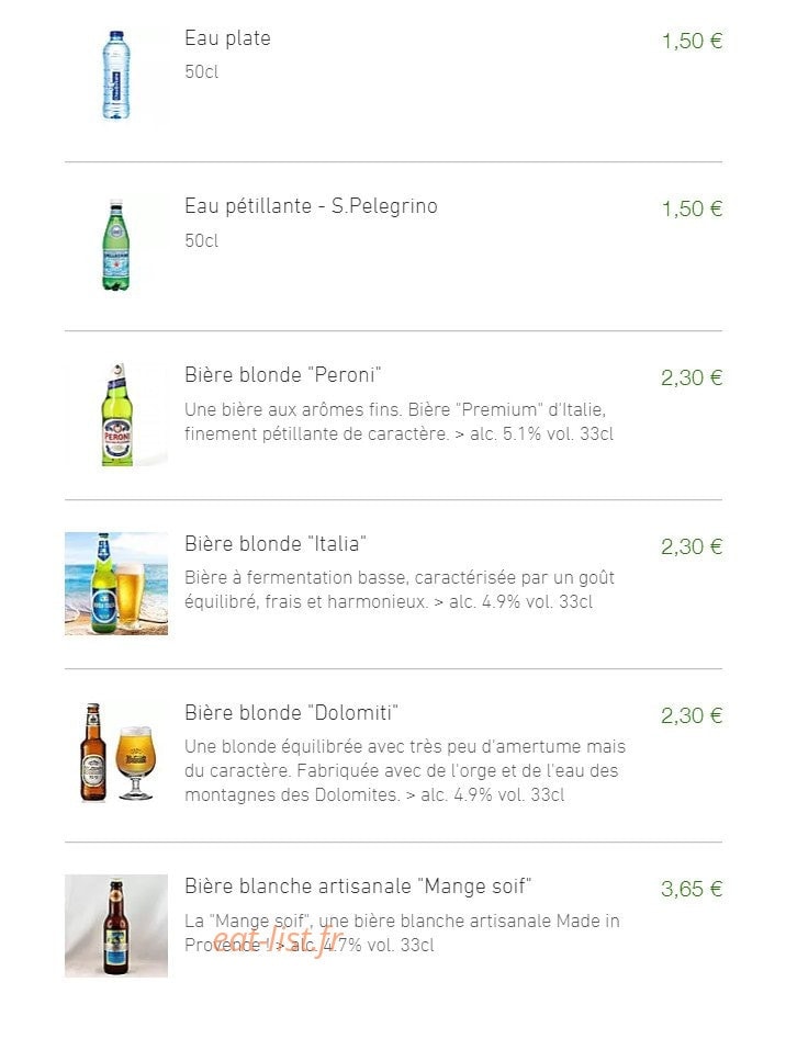 L' Atelier à Pâtes — carte page 5