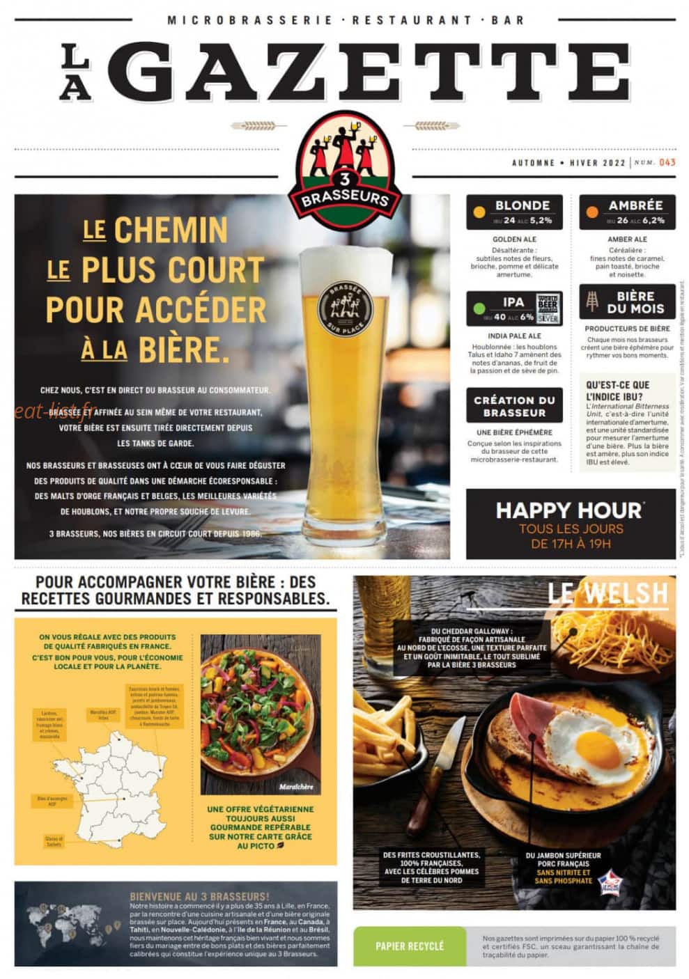 Les 3 Brasseurs — carte page 1