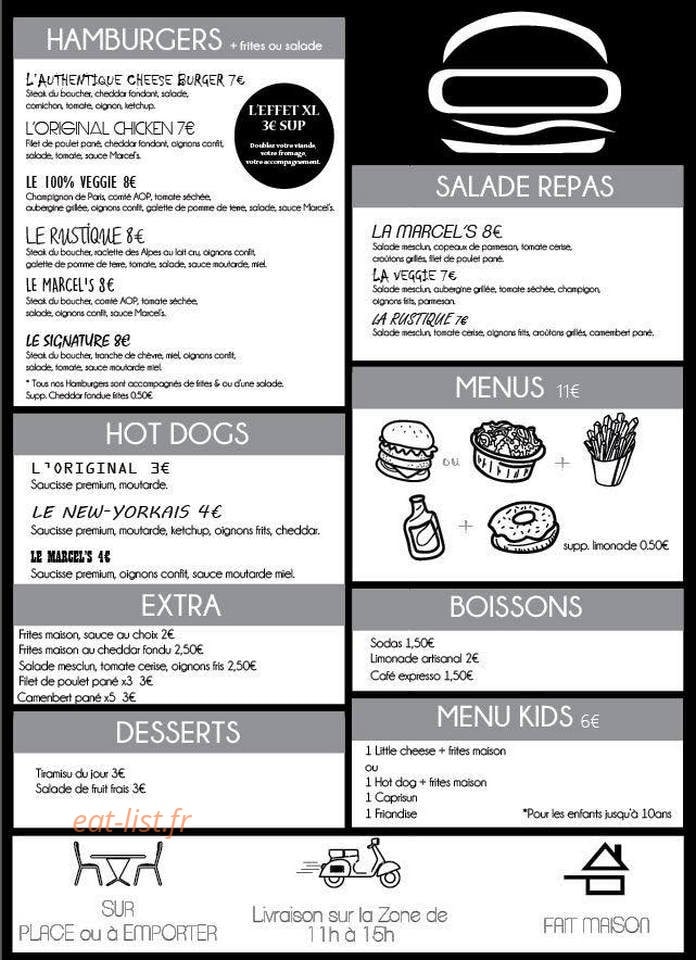 Marcel's — carte page 1