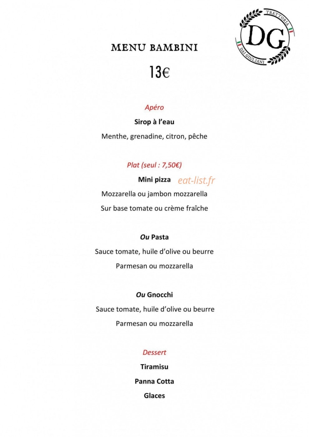 Trattoria Dai Giuliani — carte page 5