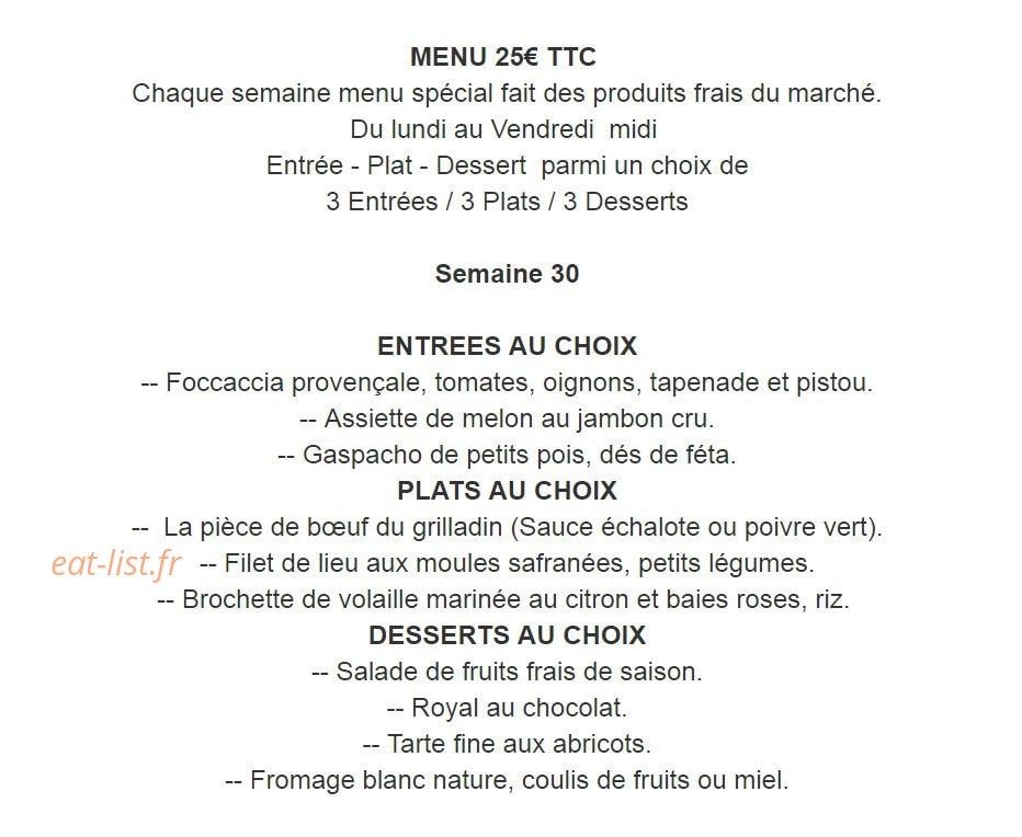 Auberge Bourrelly — carte page 2