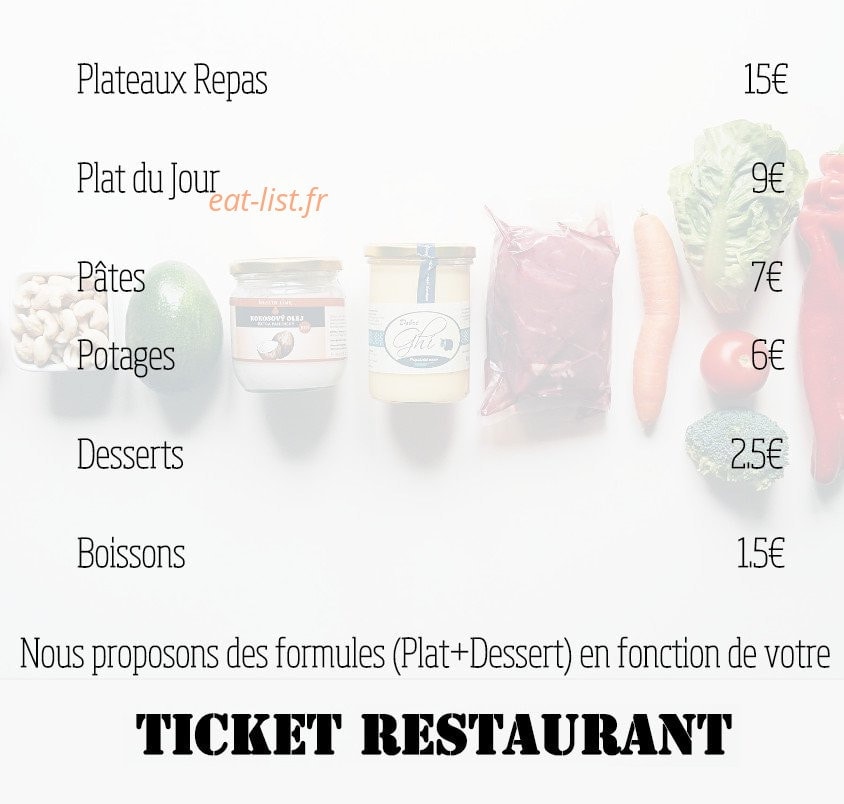 Eat la cuisine — carte page 1