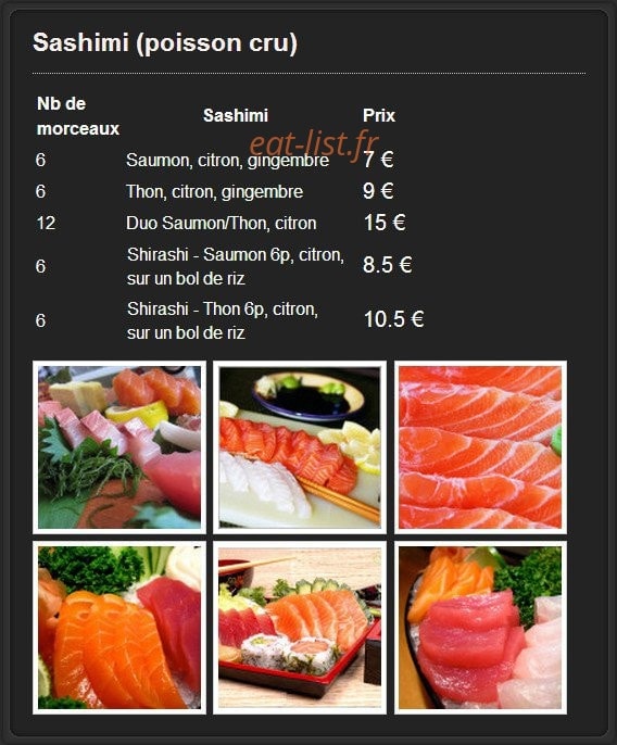 Maison sushi — carte page 3
