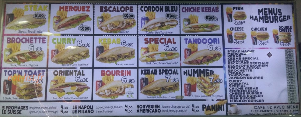 Adil Food — carte page 1