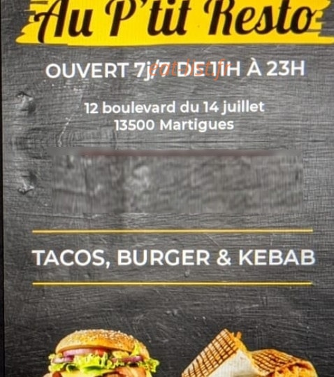 Au p'tit resto — carte page 1