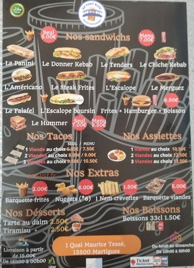 Au Pont Bleu — carte page 1