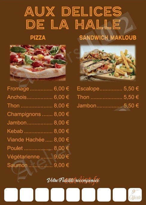 Aux délices de la halle — carte page 2