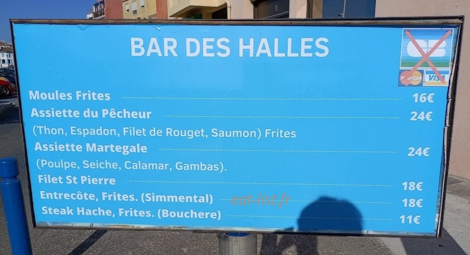 Bar des Halles — carte page 1