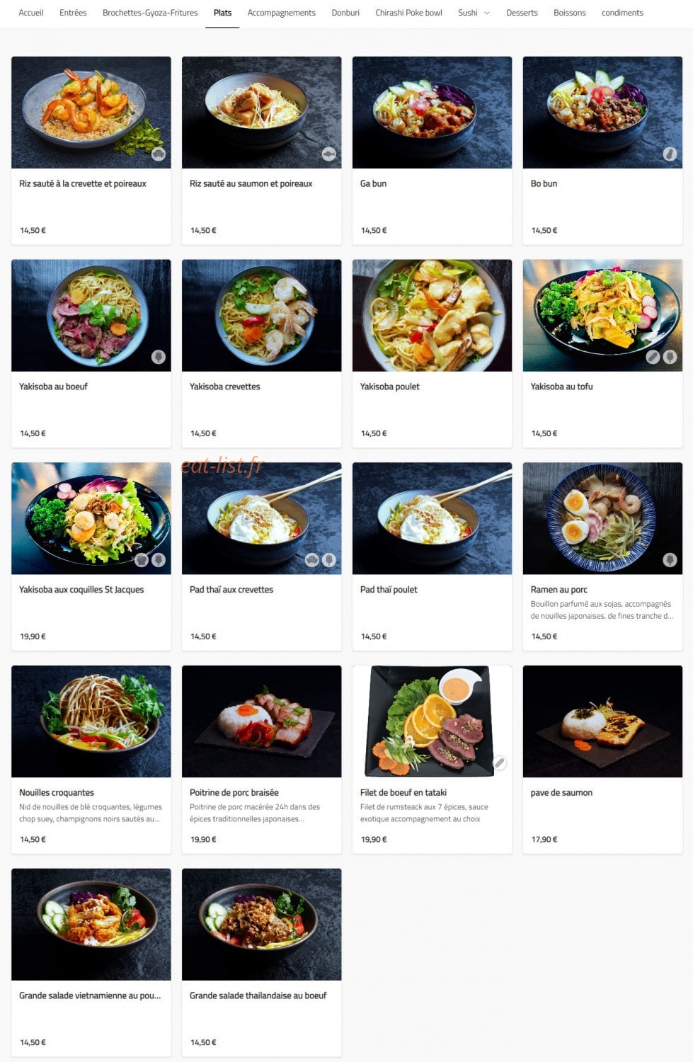 Bistrosia — carte page 3