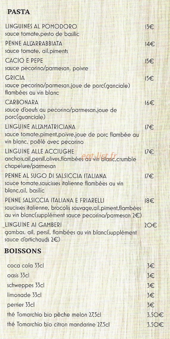 Chez Antonio — carte page 3