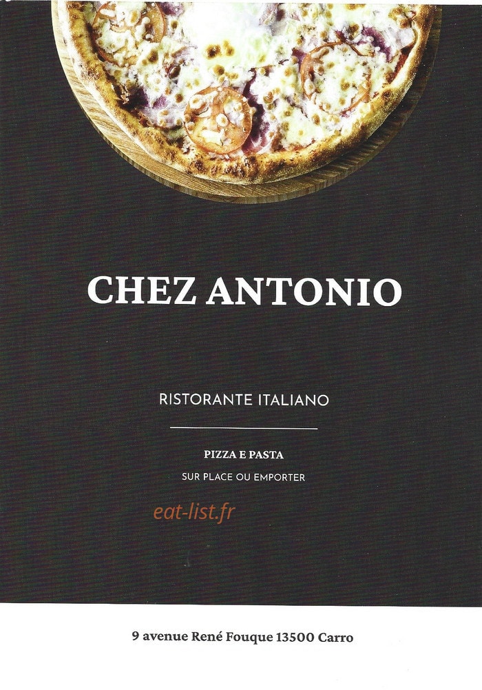 Chez Antonio — carte page 1