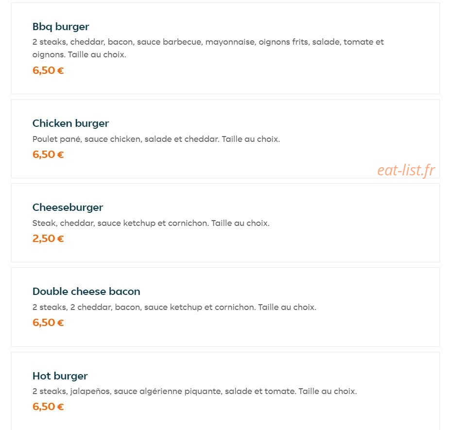 Crush burger — carte page 5