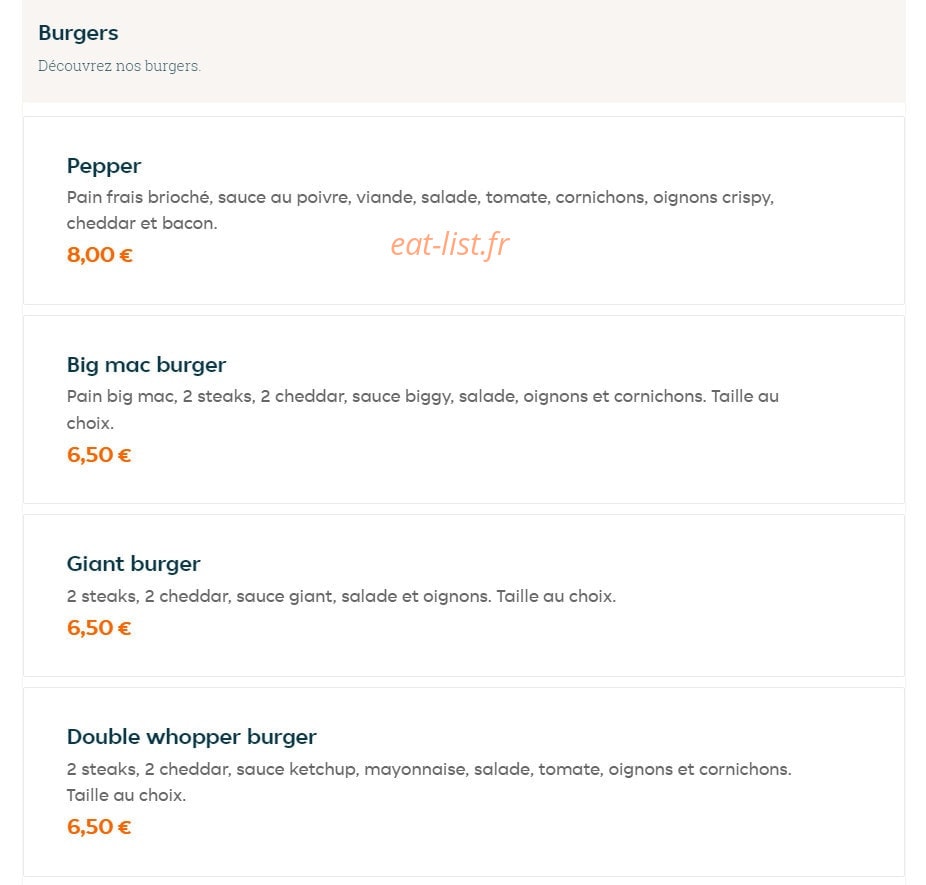 Crush burger — carte page 4