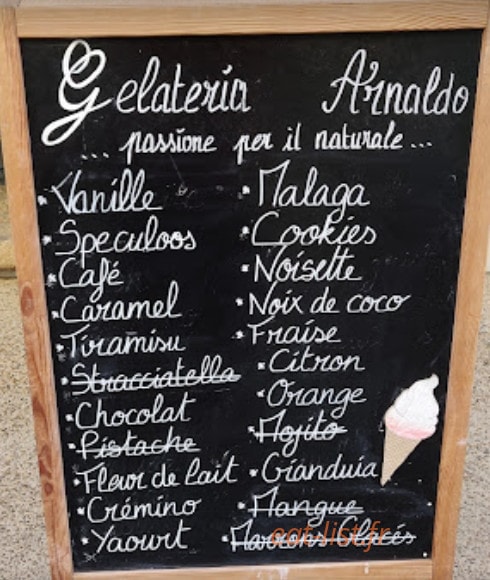 Gelateria Arnaldo — carte page 1