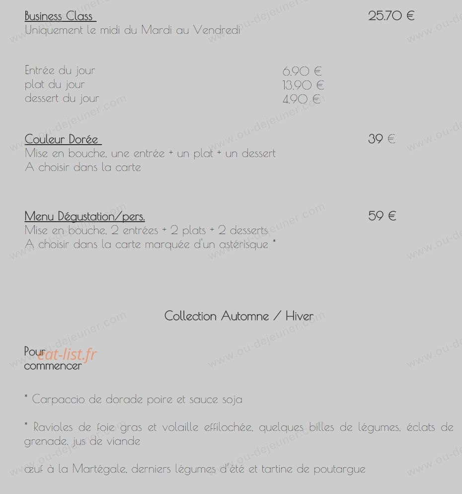 Gusto caffe — carte page 1