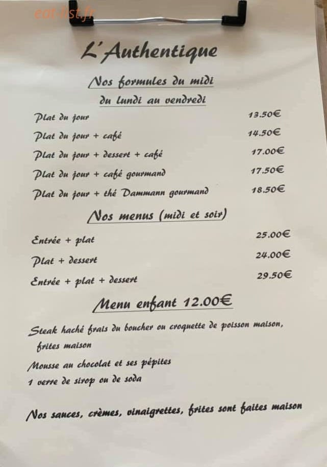 L'authentique — carte page 3