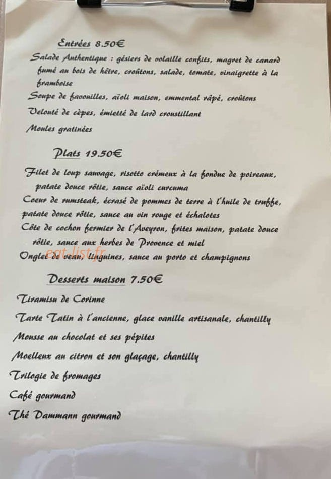 L'authentique — carte page 2