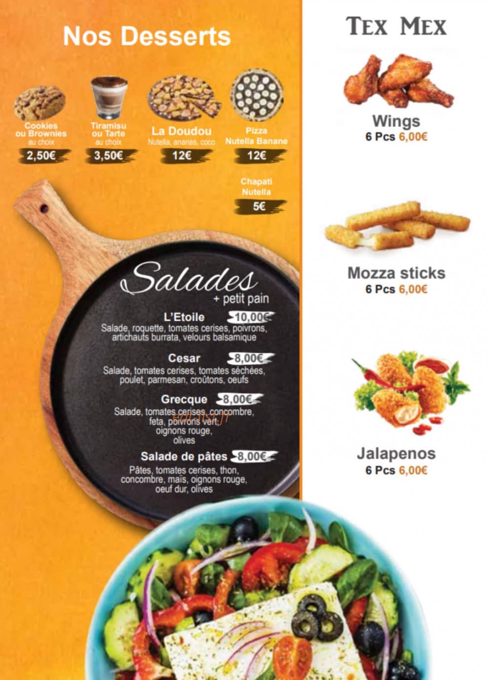 L’Etoile Pizza — carte page 3