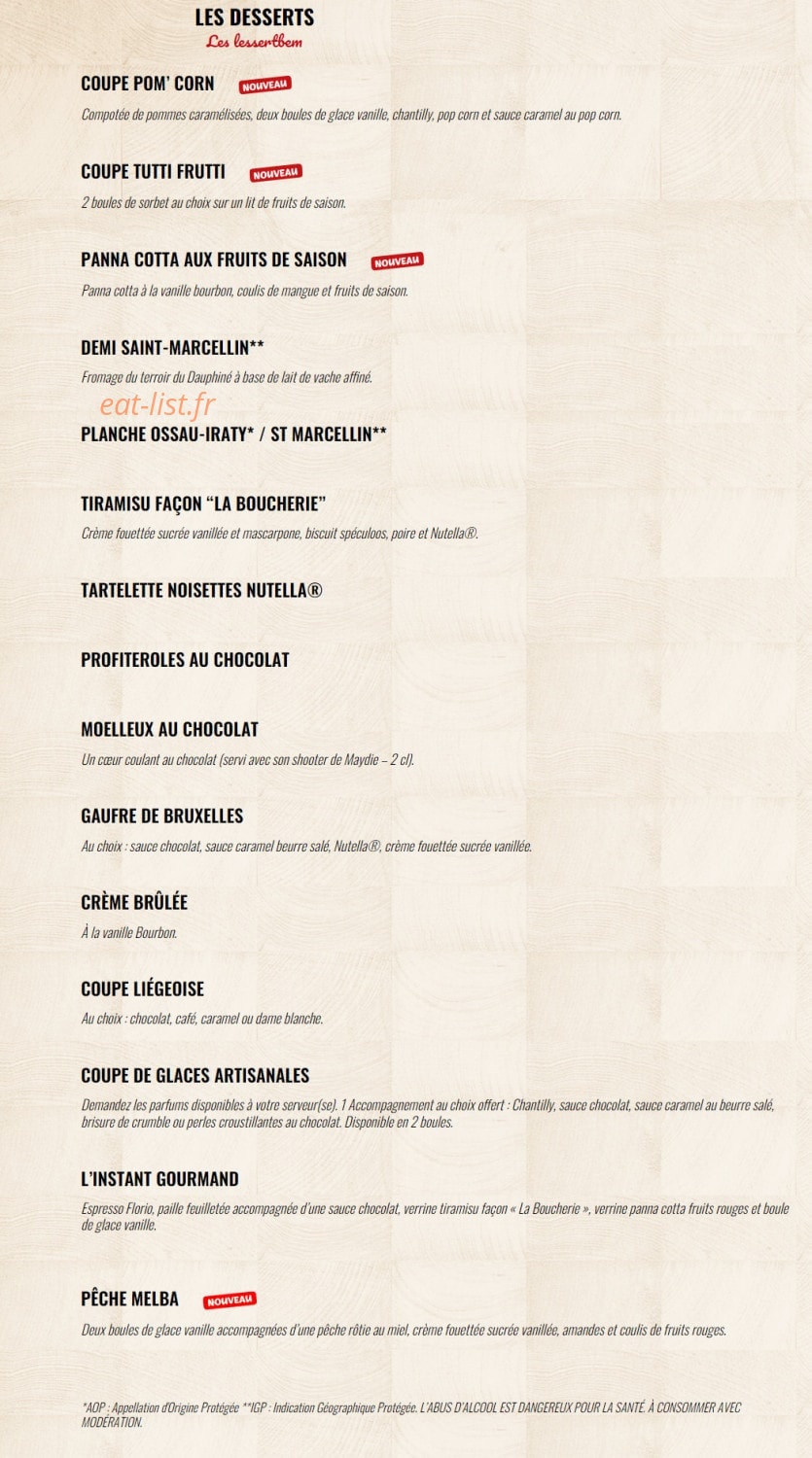 La Boucherie — carte page 7