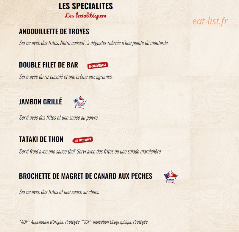 La Boucherie — carte page 6