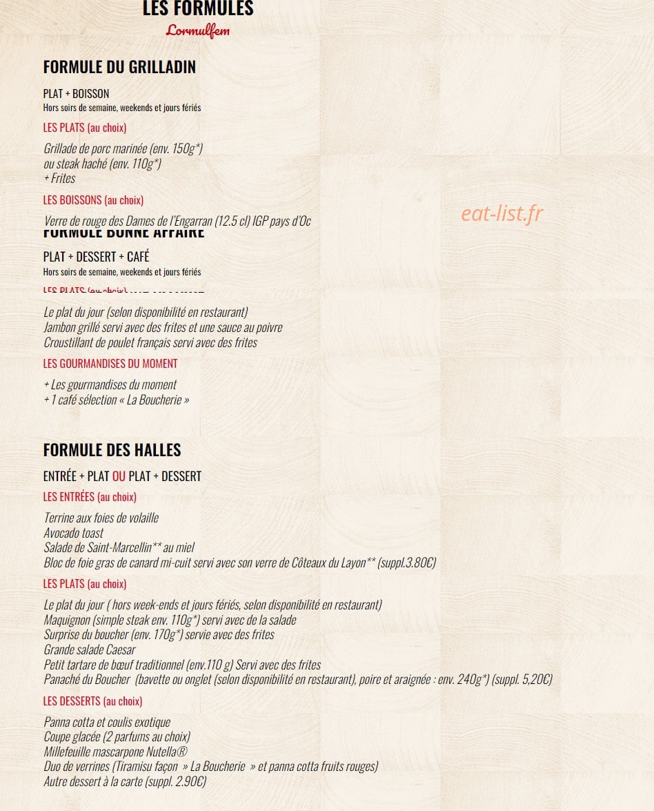 La Boucherie — carte page 9