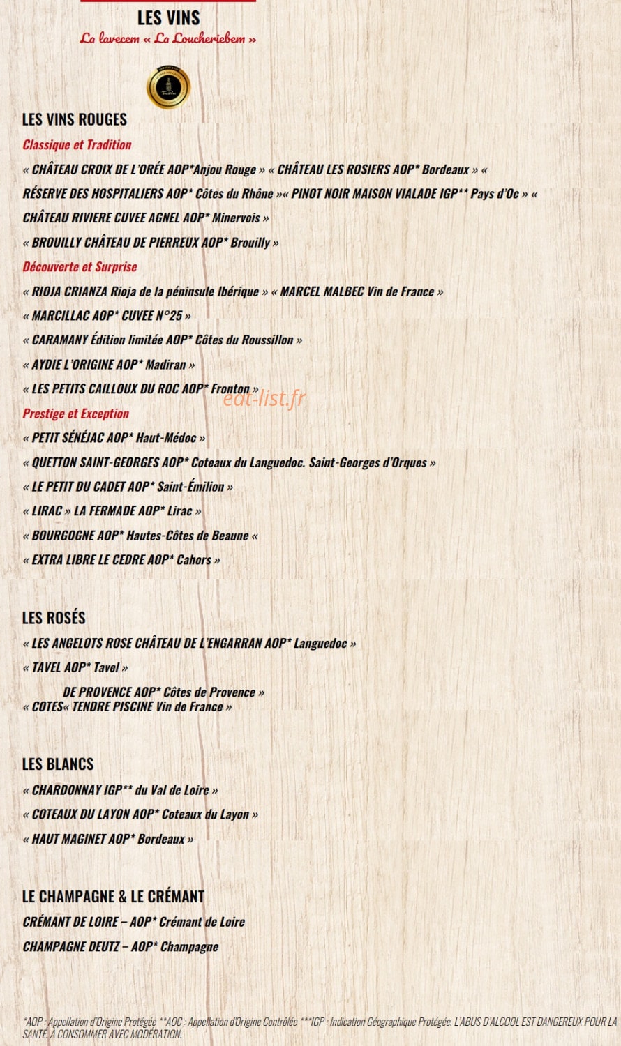 La Boucherie — carte page 8