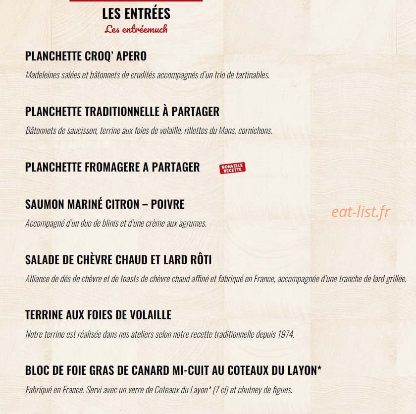 La Boucherie — carte page 1